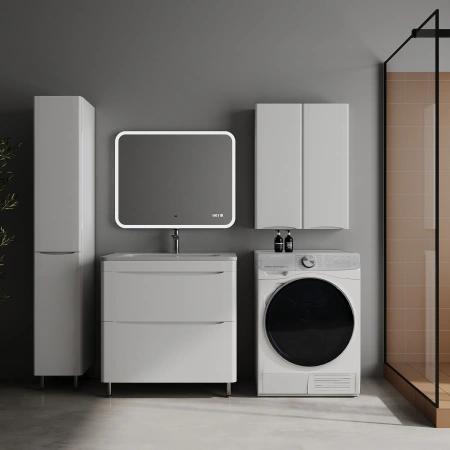 Тумба под раковину Style Line Бергамо мини 90 СС-00002513 антискрейтч, белый глянец фото