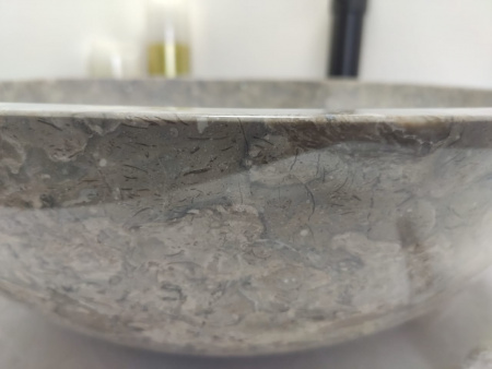 Накладная раковина из мрамора Bowl Grey TinLip Medium BM-00028 фото