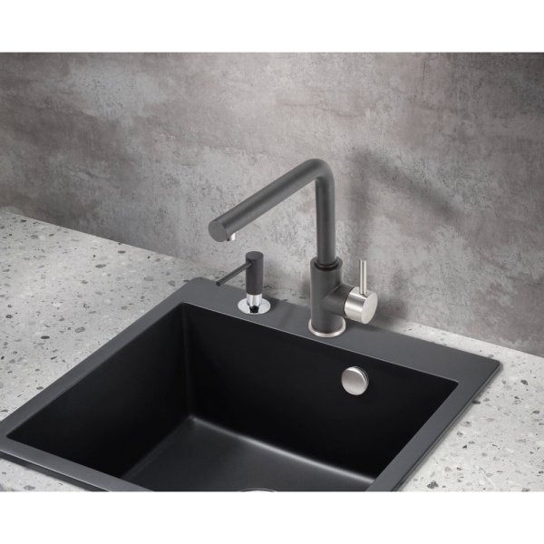 Смеситель для кухни Milacio Ultra Galar MCU.555.MB черный матовый/хром фото