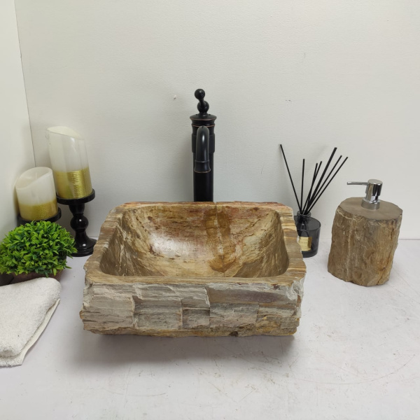 Накладная раковина из окаменелого дерева Fossil Basin OD-00783 (36*34*15) фото