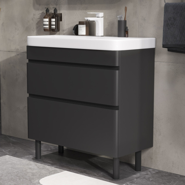 Тумба под раковину напольная EQUIL Eltoro 70 tnELTR80.2Y-03 черный софт фото