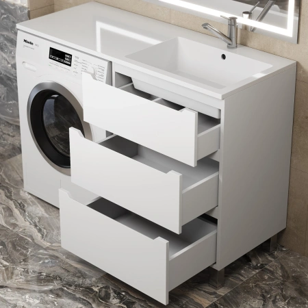 Тумба под стиральную машину Uperwood Tanos 120 291020258 белая матовая фото