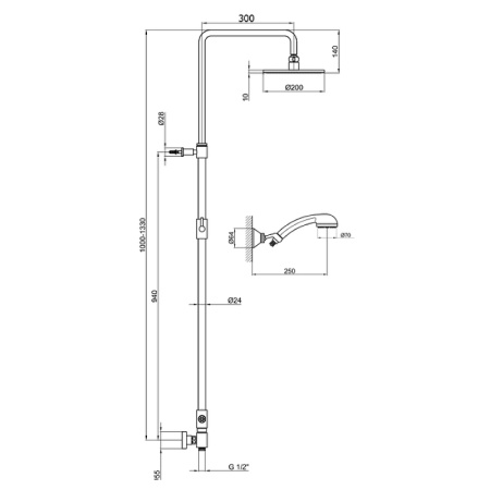 Душевая система Webert Comfort AC0729015METAL Хром фото