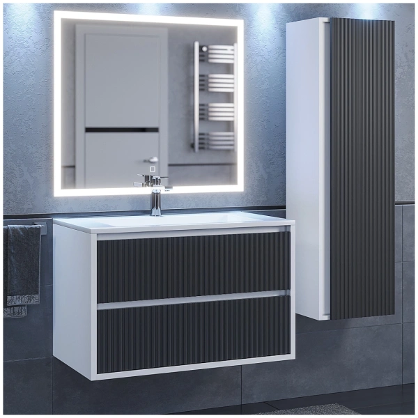 Тумба под раковину Uperwood Next 80 3930205155 белая/графит фото