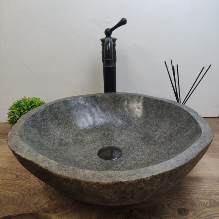 Накладная раковина из речного камня RS01173 (47*45*14) C3 фото