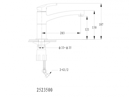 Смеситель для кухни Ewigstein 25235001 иней фото