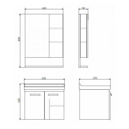 Зеркало-шкаф Comforty Рига-60 дуб сонома фото
