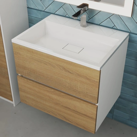 Тумба под раковину Uperwood Barsa 60 2930205256 белая/дуб сонома фото