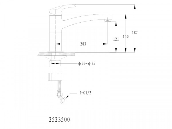 Смеситель для кухни Ewigstein 25235001 иней фото