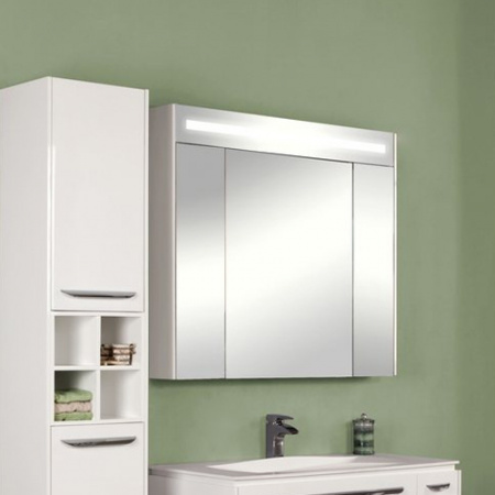 Зеркало-шкаф с подсветкой Акватон Блент 100 1A166502BL010 белый фото