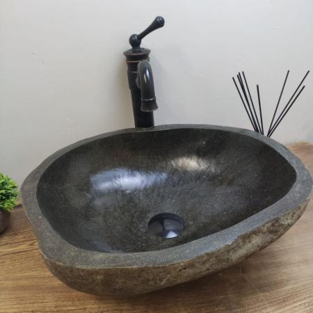 Накладная раковина из речного камня RS01133 (46*38*15) C2 фото