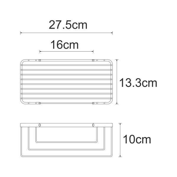 Полка металлическая WasserKRAFT K-711NICKEL никель фото
