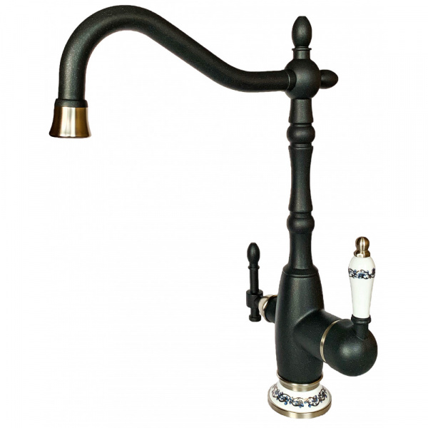 Смеситель для кухни с подключением фильтра Milacio Castellon Ceramic MC.514.ASN антрацит/сатин фото