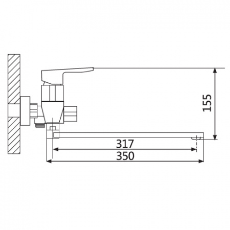 Смеситель для ванны с душем T15 T1923 фото