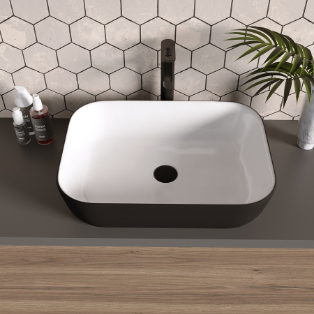 Раковина-чаша Grossman 46 GR-4041BW Белая черная фото