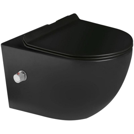 Подвесной унитаз со смывом торнадо и функцией биде SantiLine SL-5002T-MB/BD фото