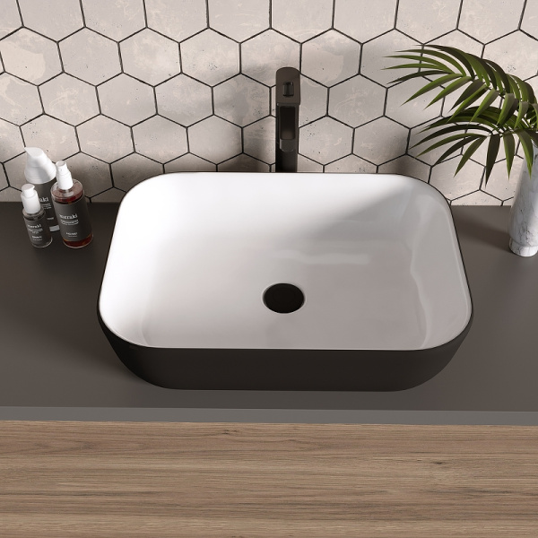 Раковина-чаша Grossman 46 GR-4041BW Белая черная фото