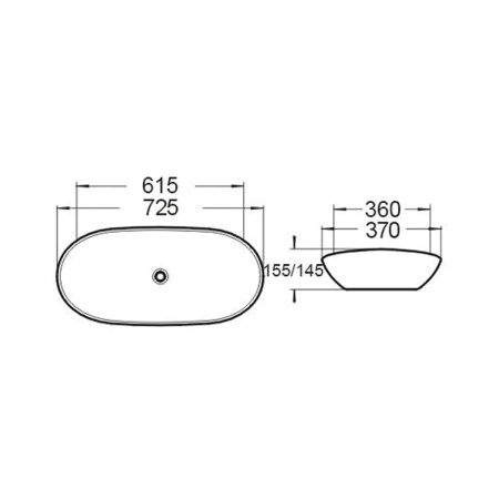 Накладная раковина Vincea VBS-508MB 72x37 черная матовая фото