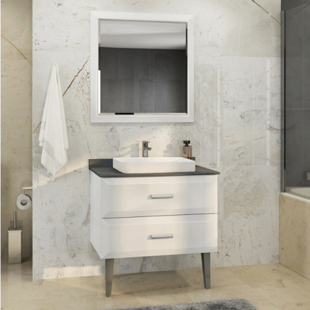 Зеркало Comforty Империя-80 белый глянец фото