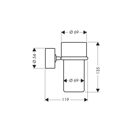 Стакан для зубных щеток с держателем Axor Uno² 41534000 фото