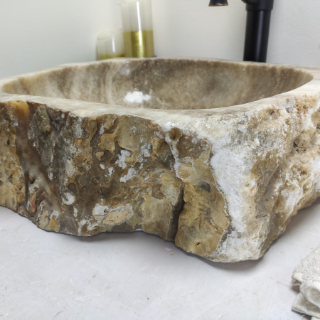 Накладная раковина из оникса Erozy Grey EO-00591 (51*45*15см) фото