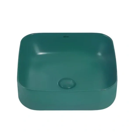 Накладная раковина Abber Rechteck AC2211MBG 38x35 зеленая матовая фото