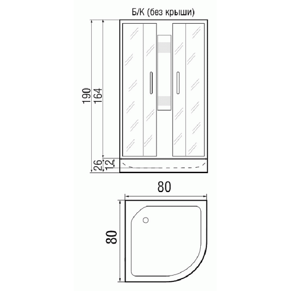 Душевая кабина River Nara Light Б/К 80/15 МТ фото