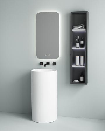 Напольная раковина SantiLine SL-4014MW 45x45 белая матовая фото