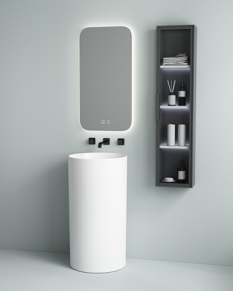 Напольная раковина SantiLine SL-4014MW 45x45 белая матовая фото