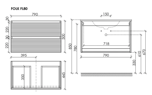 Тумба под раковину Sancos Folk FL80GS Grey soft фото