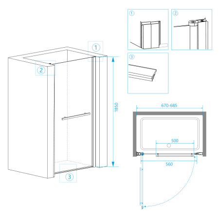 Душевая дверь RGW PA-03 прозрачная 70 см фото