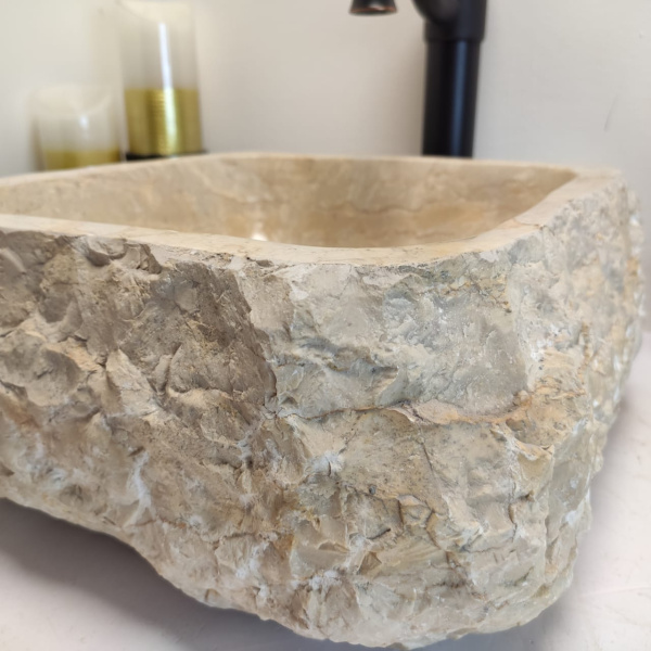 Накладная раковина из мрамора Erozy Cream EM-00643 (36*35*15см) фото