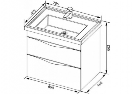 Тумба с раковиной Aquanet Эвора 70 00213055 фото