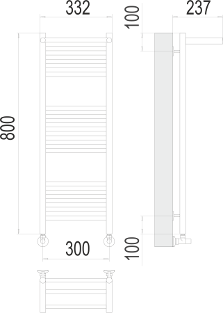 Водяной полотенцесушитель Аврора с/п П16 300х800 Terminus 4670078529404 фото