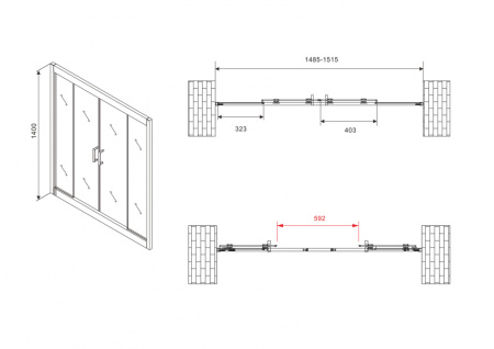 Шторка на ванну ABBER Schwarzer Diamant AG57150M 150 см фото