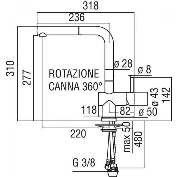 Смеситель для кухни Nobili Live (LV00117CR) фото