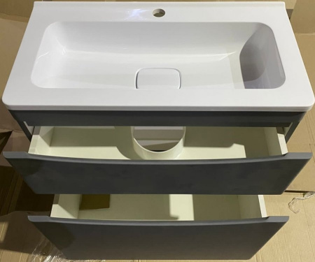 Тумба под раковину Style Line Бергамо мини 90 СС-00002362 серая фото