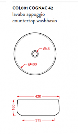 Накладная раковина Artceram Cognac COL001 12 00 gz фото