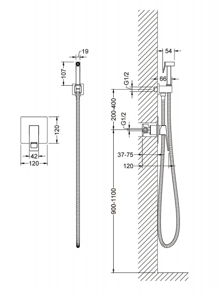 Гигиенический душ со смесителем Timo Briana 7189/17SM матовое золото фото