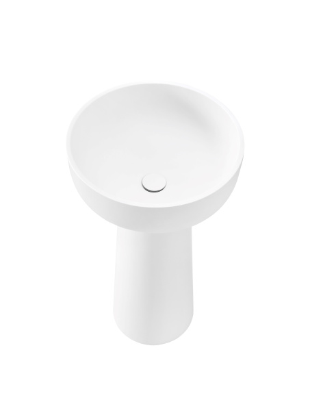 Напольная раковина Vincea Солид Серфейс (Solid Surface) VBS-4SP02MW 48x48 белая матовая фото