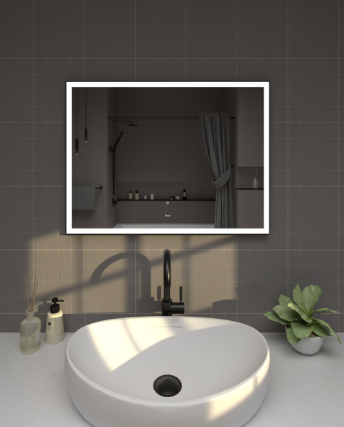 Зеркало SINTESI ARMADIO BLACK 120 с LED-подсветкой  1200x700 SIN-SPEC-ARMADIO-black-120 фото