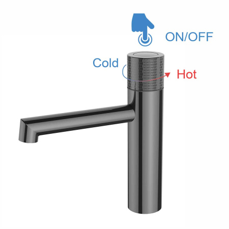 Смеситель для раковины Vincea Desire VBF-1D3GM оружейная сталь фото