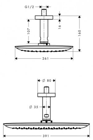 Верхний тропический душ Hansgrohe PuraVida 400 мм 27390000 фото