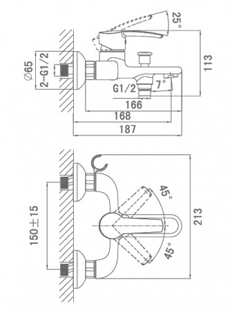 Смеситель для ванны с душем D&K Valerius Rhein DA1363201 фото