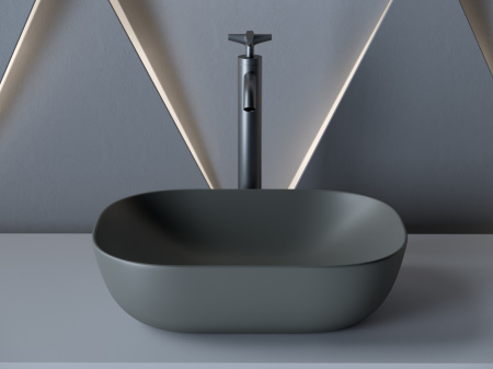 Накладная раковина Ceramica Nova Element CN6009MDH 45x32 темный антрацит матовый фото