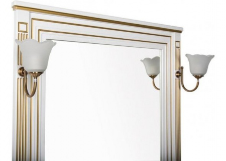 Зеркало Aquanet Паола 90 00186108 белый/золото фото