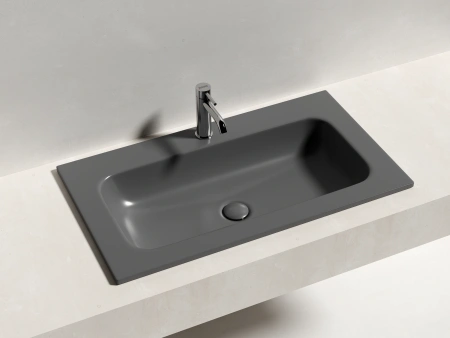 Встраиваемая раковина Ceramicanova Грация (Grace) CN7012MDH 81x45 темный антрацит матовый фото