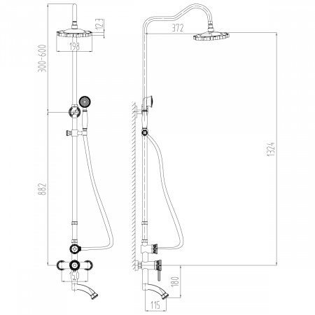 Душевая система (стойка) Lemark Jasmine LM6662B фото