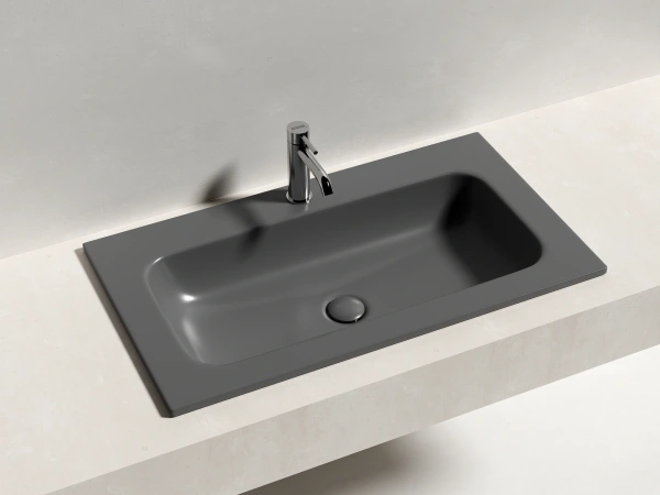 Встраиваемая раковина Ceramicanova Грация (Grace) CN7012MDH 81x45 темный антрацит матовый фото