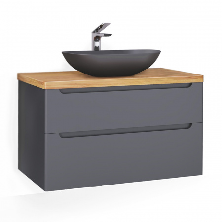 Тумба под раковину Jorno Wood Wood.01.100/P/GR 100 см серый фото